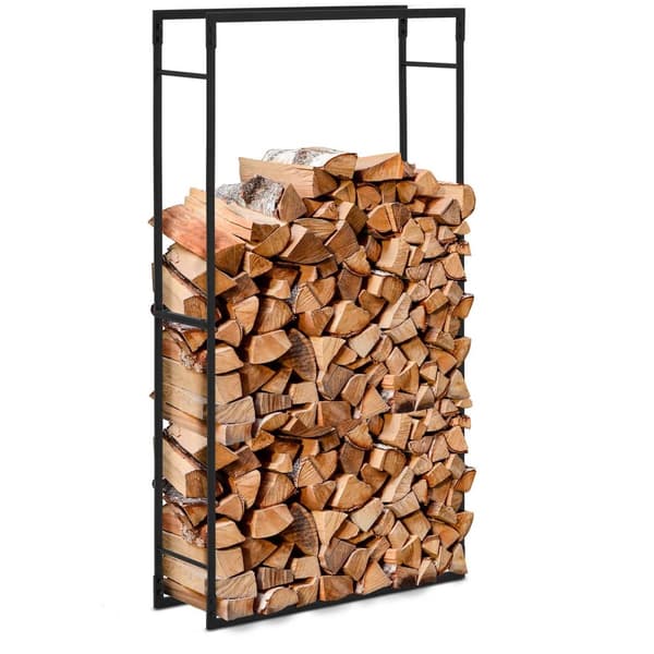 hillvert Vedställ - 40 kg - 80 x 25 x 150 cm - Stål - Svart