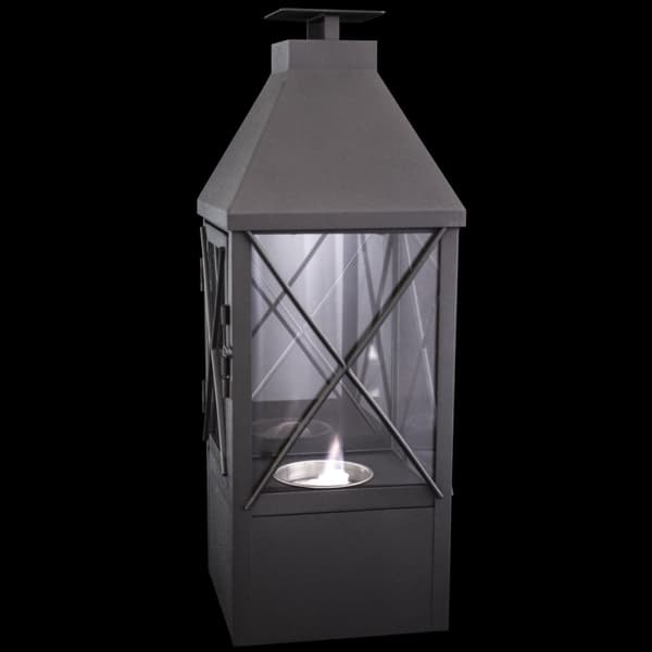 Bioethanolbrænder - 42,5x15x15cm - sikkerhedsglas - sort