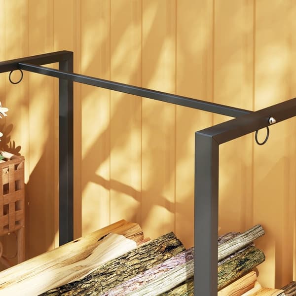 Rootz polttopuuteline - Tukkiteline - Puuvarasto - Jauhemaalattu teräs - 240cm x 32cm x 115cm - 300 kg Kapasiteetti