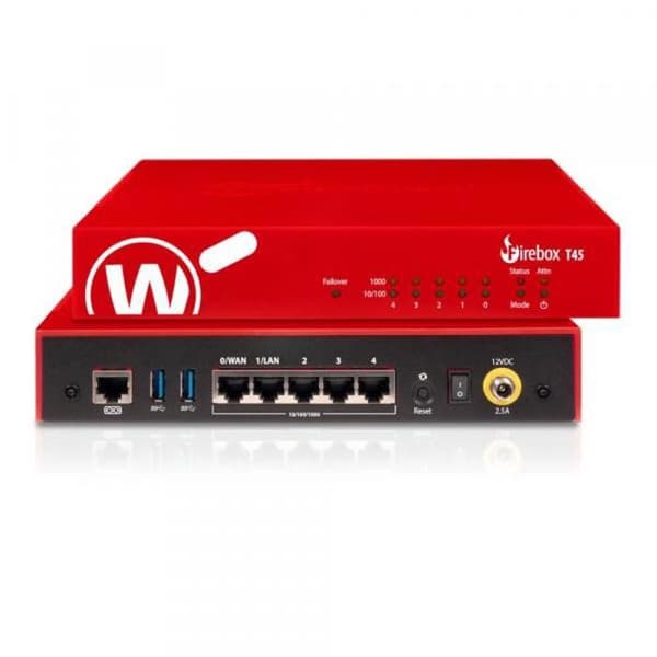 Pare-brännare och säkerhet WatchGuard Firebox T45 med 5 års Basic Security Suite (WGT45035)