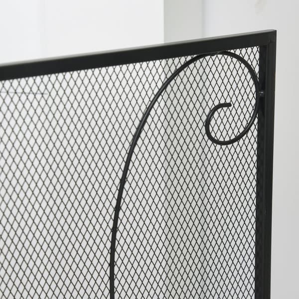 Pejseskærm, 132.5x76.5 cm, Sort