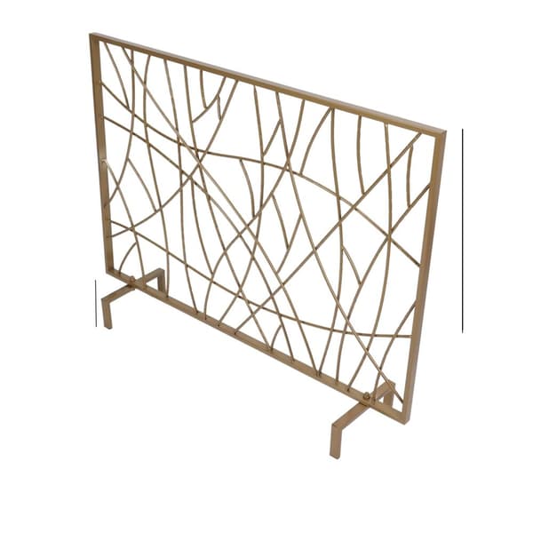 Guld Pejseskærm, Moderne Stil, Holdbar Jernkonstruktion,Guld