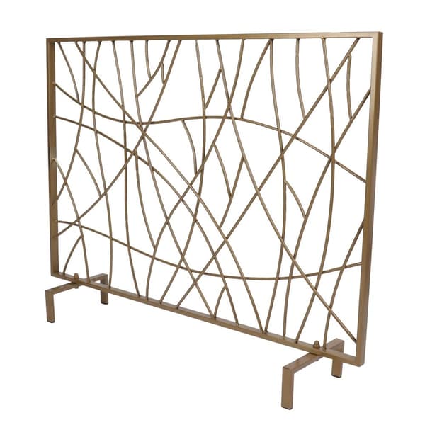 Pejseskærm, Moderne Jern Design, Funkbeskyttelse,GULD