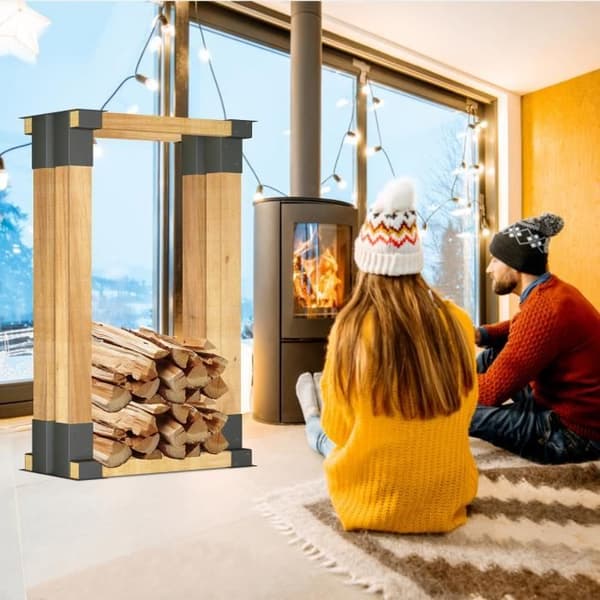 Trästaplingshjälp - XMTECH - Set om 4 - Galvaniserat stål - Svart - 30cm x 10cm x 15cm