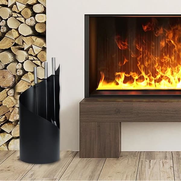 Öppen spisverktygssats - XMTECH - 4 delar - Rostfritt stål - Svart - Modern design