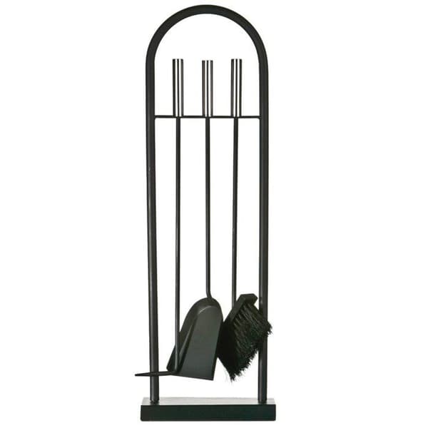 Fire vida - 333288 - 4 delar Arc Fire Companion Set (öppen spis), krom/svart