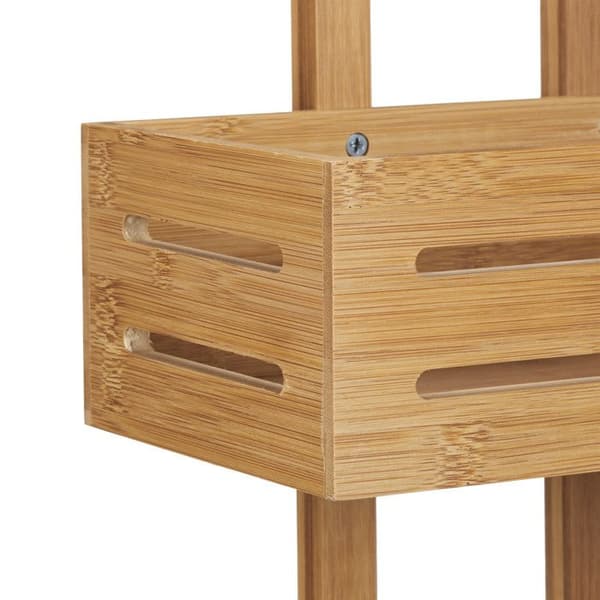 Relaxdays Bamboo Shower Caddy H x B x D: 65 x 28 x 15,5 cm 3 våningsfack, naturligt