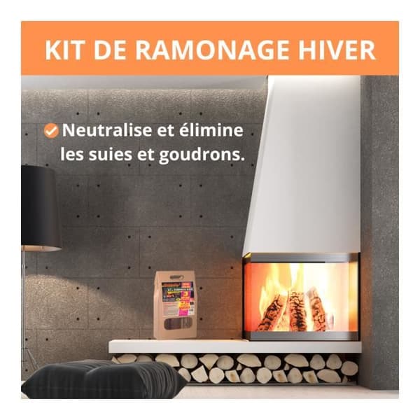 Kit för sotning DIABLOTIN - 3 sotningsklossar Vinter och 24 tändkubbar