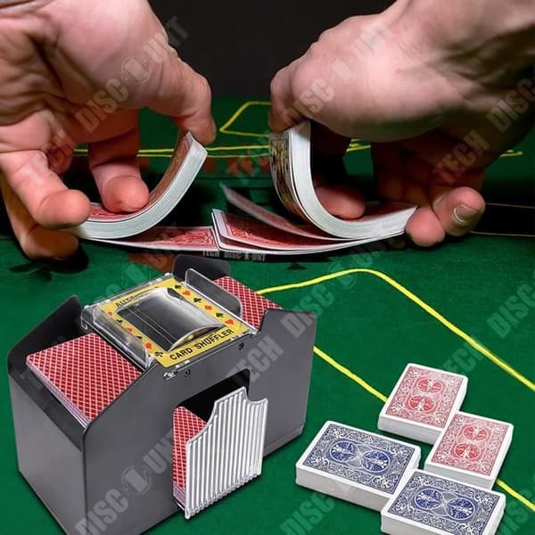 TD® Ny elektrisk kortblandare i plast, helautomatisk 6 nivåer, pokerkortsblandare