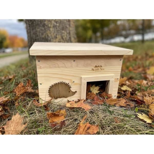 Maison pour igelkott i väderbeständigt granträ med monteringsskruvar - My Little Farm