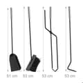 Miniatyrbild 5 av 6: Relaxdays 5-delade eldstadsservrar Set Ståltillbehör Gripper Spade Broom Poker, svart
