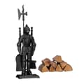 Miniatyrbild 1 av 6: Relaxdays 4-delade eldstadsset Tillbehör Knight Cast Iron Shovel Broom Poker, Silver