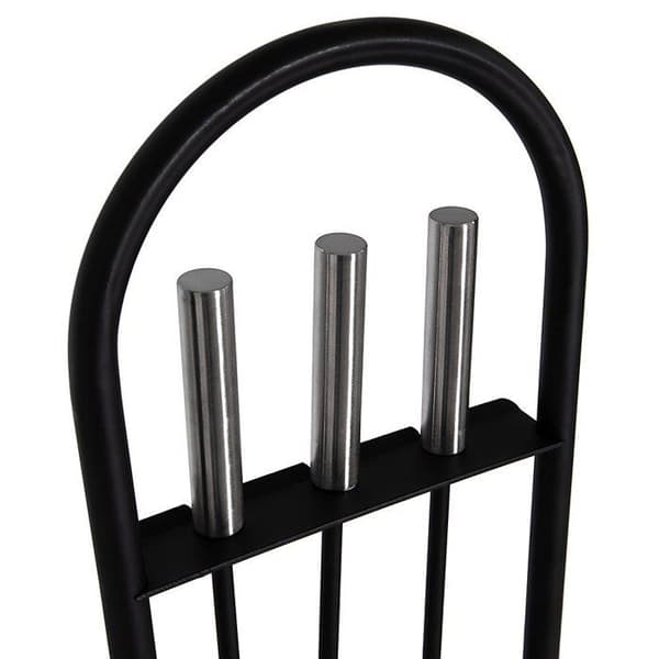 Fire vida - 333288 - 4 delar Arc Fire Companion Set (öppen spis), krom/svart