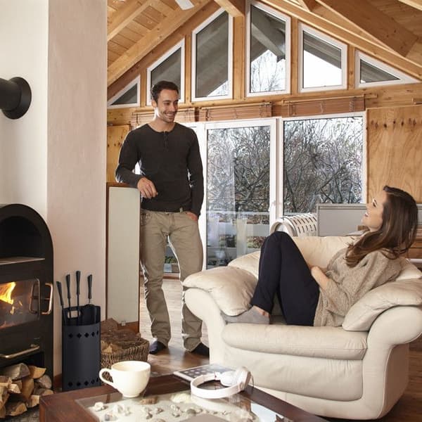 Relaxdays Eldstål, modern, set med 5 delar inklusive hink, tändspett, askspade, sopborste och tång, svart