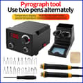 Miniatyrbild 2 av 2: Professionell Pyrografimaskin, Justerbar temperatur 0-650℃, Digital display,EU