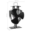 Miniatyrbillede 8 af 8: vidaXL varmedrevet ovnventilator 3 blade sort