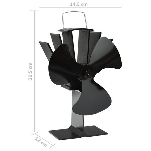 vidaXL varmedrevet ovnventilator 3 blade sort