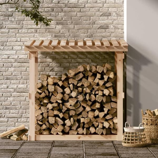 vidaXL Vedställ 108x64,5x109 cm massiv furu