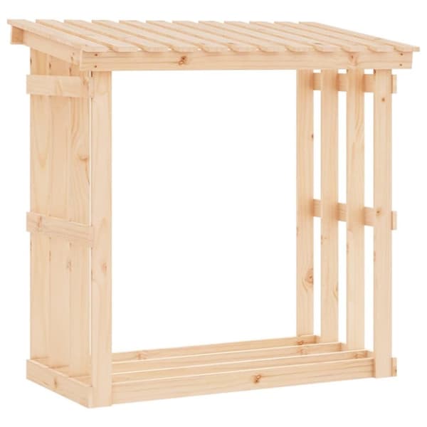 vidaXL Vedställ 108x64,5x109 cm massiv furu