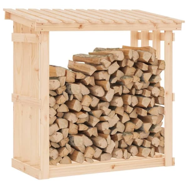 vidaXL brændestativ 108x64,5x109 cm massivt fyrretræ