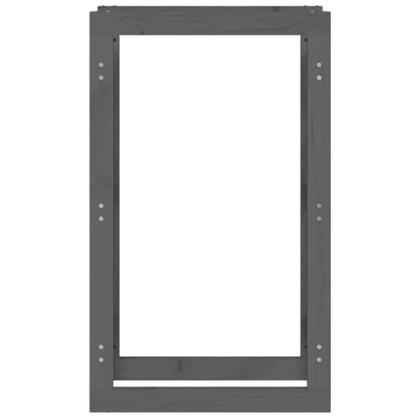 vidaXL brændestativ 60x25x100 cm massivt fyrretræ grå