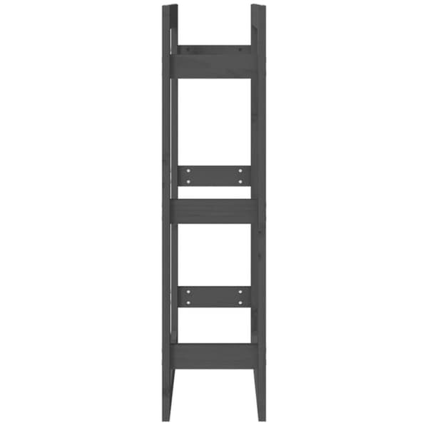 vidaXL brændestativ 60x25x100 cm massivt fyrretræ grå