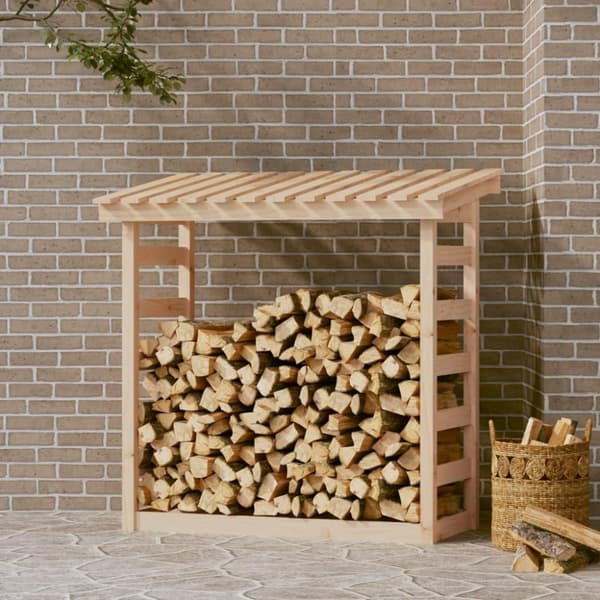 vidaXL Vedstativ 108x64,5x110 cm heltre furu