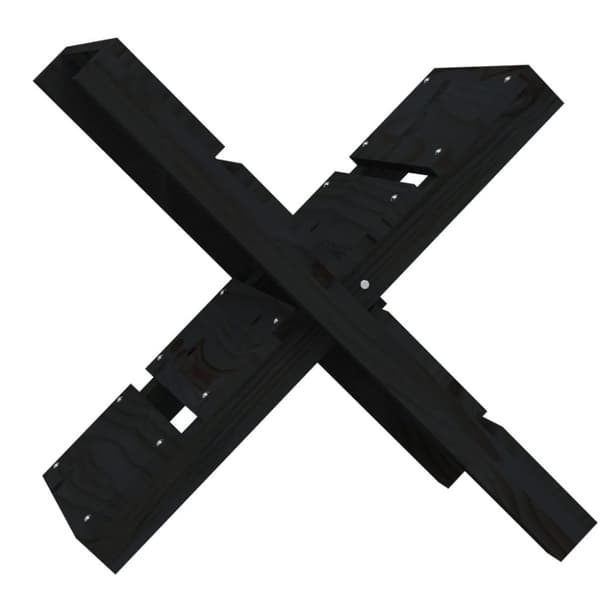 vidaXL brændestativ 47x39,5x48 cm massivt fyrretræ sort