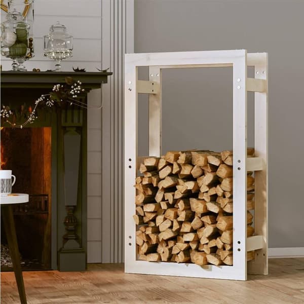 vidaXL Vedställ vit 100x25x100 cm massiv furu