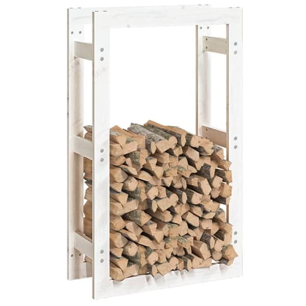 vidaXL Vedställ vit 100x25x100 cm massiv furu