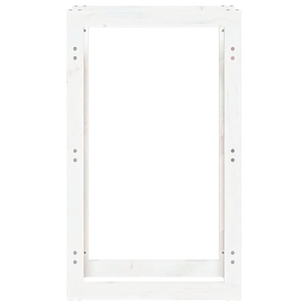 vidaXL Vedställ vit 100x25x100 cm massiv furu
