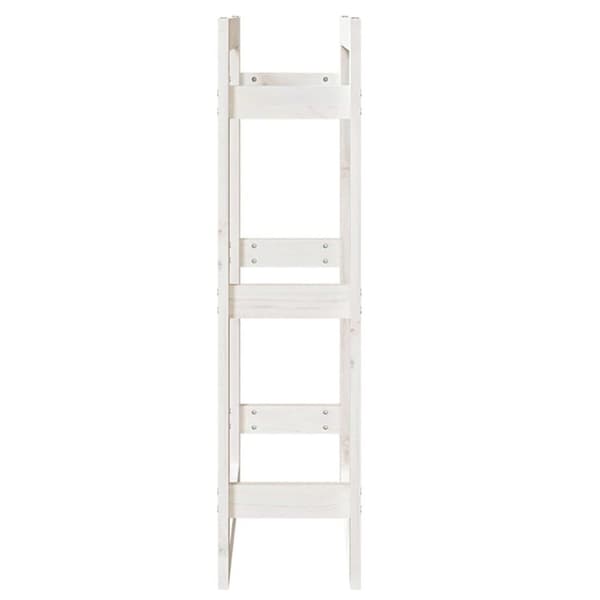 vidaXL Vedställ vit 100x25x100 cm massiv furu