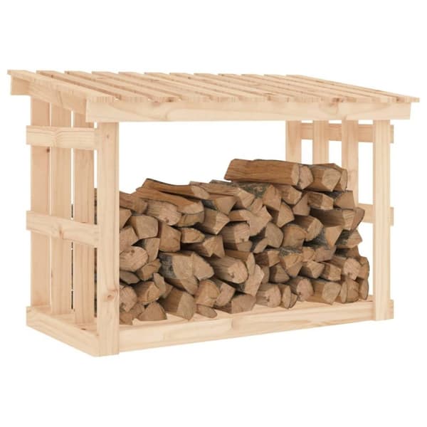 vidaXL Vedstativ 108x64,5x77 cm heltre furu