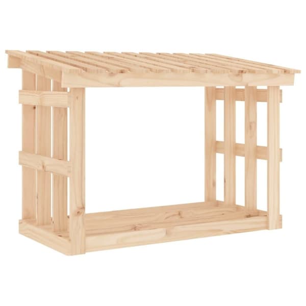vidaXL Vedstativ 108x64,5x77 cm heltre furu