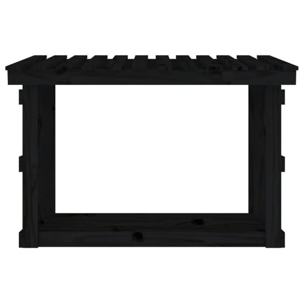 vidaXL brændestativ 108x64,5x77 cm massivt fyrretræ sort