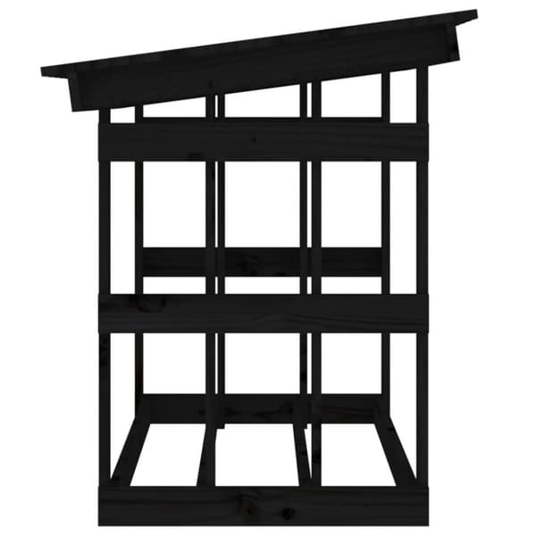 vidaXL brændestativ 108x64,5x77 cm massivt fyrretræ sort