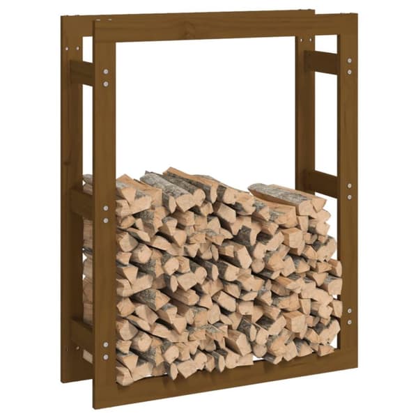 vidaXL Vedställ honungsbrun 80x25x100 cm massiv furu