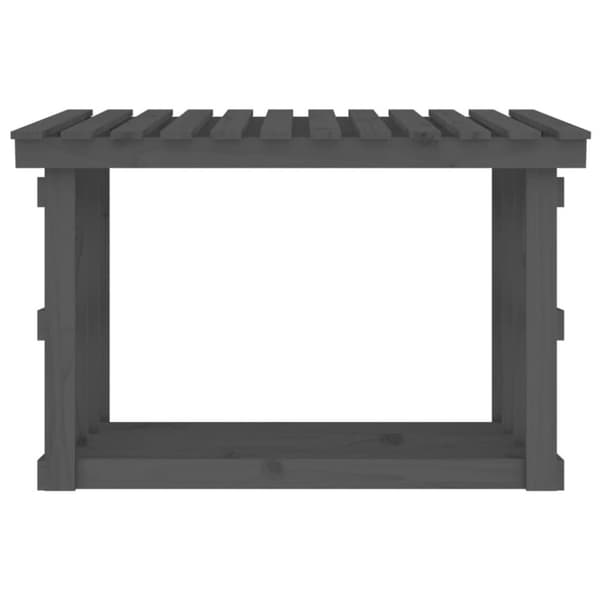 vidaXL Vedställ grå 108x64,5x77 cm massiv furu