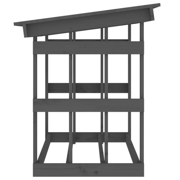 vidaXL Polttopuuteline harmaa 108x64,5x77 cm täysi mänty