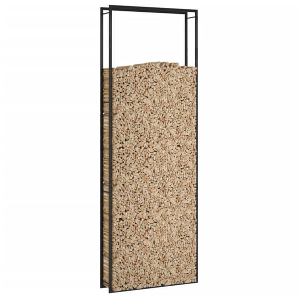 vidaXL Vedställ matt svart 110x28x312 cm stål
