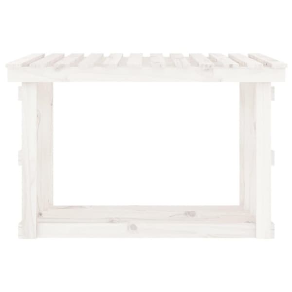 vidaXL brændestativ 108x64,5x77 cm massivt fyrretræ hvid