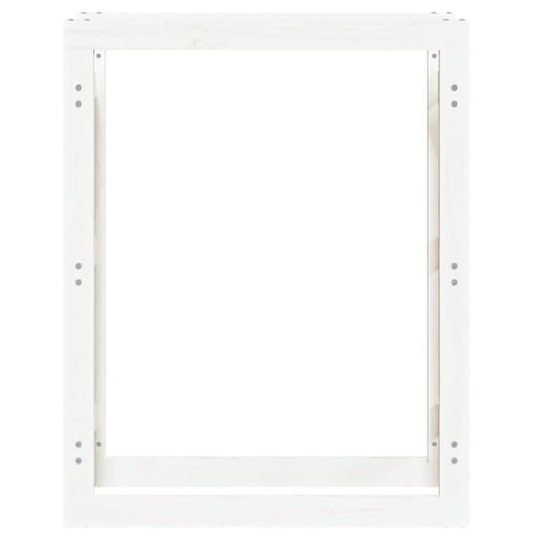 vidaXL brændestativ 80x25x100 cm massivt fyrretræ hvid