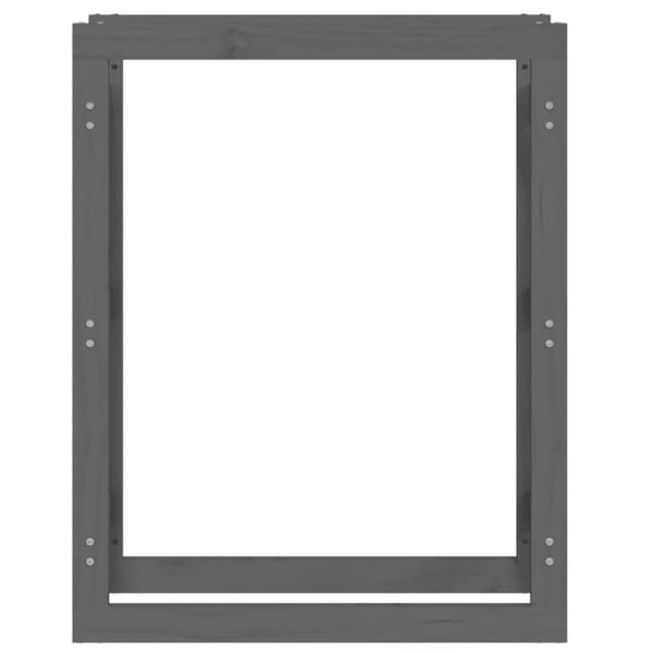 vidaXL Vedställ grå 80x25x100 cm massiv furu