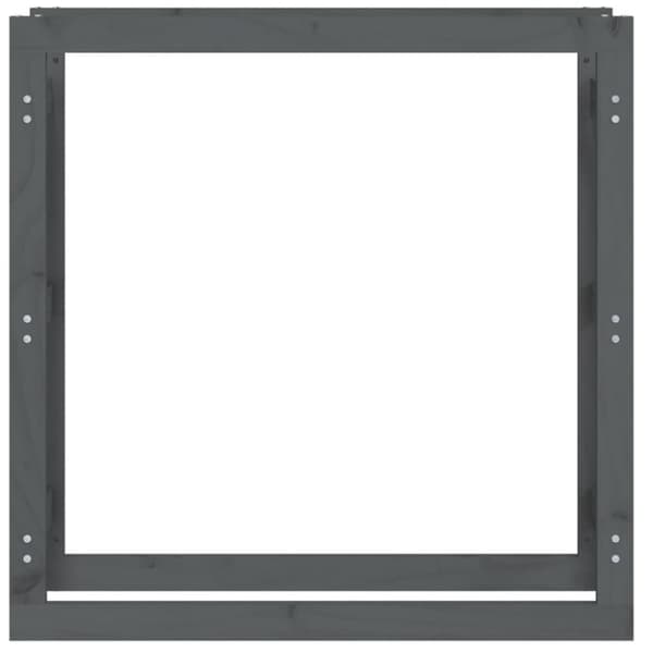 vidaXL Vedställ grå 100x25x100 cm massiv furu