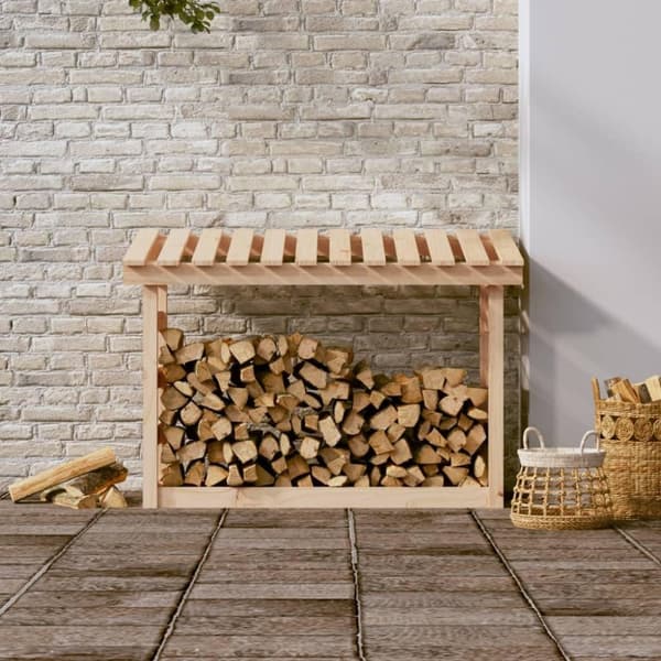 vidaXL Vedställ 108x64,5x78 cm massiv furu