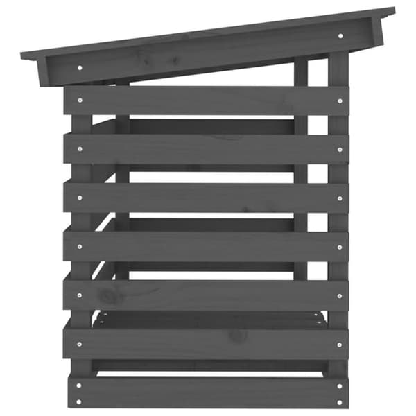 vidaXL brændestativ 108x73x79 cm massivt fyrretræ grå