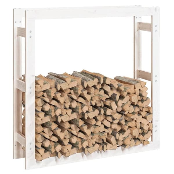 vidaXL Vedställ vit 100x25x100 cm massiv furu