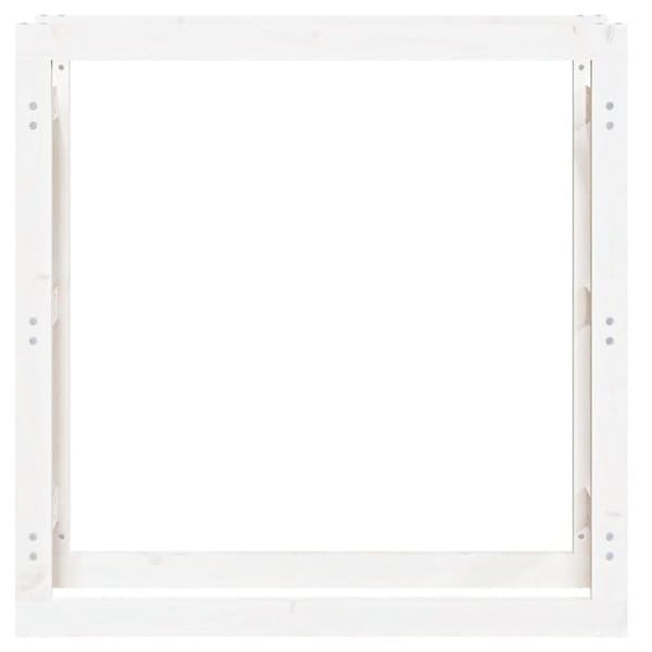 vidaXL Vedställ vit 100x25x100 cm massiv furu