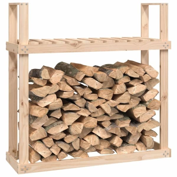 vidaXL Vedställ 110x35x108,5 cm massiv furu