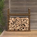 Miniatyrbild 2 av 9: vidaXL Vedställ honungsbrun 110x35x108,5 cm massiv furu
